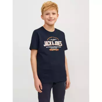 Рубашка с круглым вырезом для подростков Jack & Jones "JJELOGO TEE SS O-NECK 2 COL S NOOS JNR" Jack & Jones Junior, синий