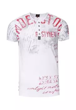 Рубашка с круглым вырезом и короткой планкой на пуговицах RUSTY NEAL