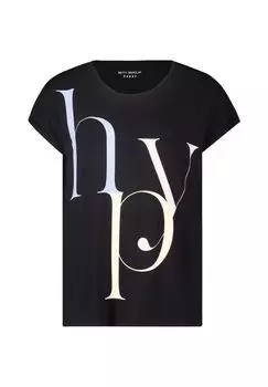 Рубашка с круглым вырезом и принтом BETTY BARCLAY, цвет Black Yellow