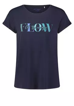 Рубашка с круглым вырезом и принтом Betty Barclay, синий