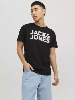 Рубашка с круглым вырезом Jack & Jones "JJECORP LOGO TEE SS", черный