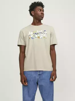 Рубашка с круглым вырезом Jack & Jones "JJEJEFF CORP LOGO TEE SS O-NECK SN", цвет Moonbeam