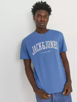 Рубашка с круглым вырезом Jack & Jones "JJEJOSH TEE SS CREW NECK NOOS", цвет Pacific Coast