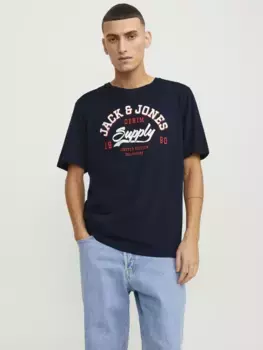 Рубашка с круглым вырезом Jack & Jones "JJELOGO TEE SS O-NECK 2 COL SS24 SN", синий