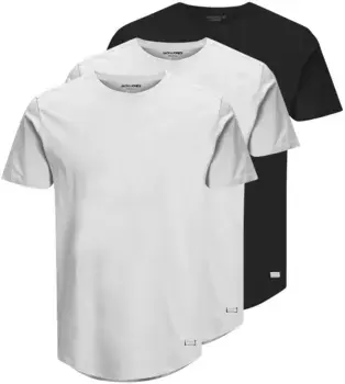 Рубашка с круглым вырезом Jack & Jones "JJENOA TEE SS CREW NECK 3PK MP NOOS", белый