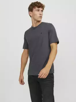 Рубашка с круглым вырезом Jack & Jones "JJEPAULOS TEE SS CREW NECK NOOS", серый