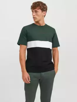 Рубашка с круглым вырезом Jack & Jones "JJEREID BLOCKING TEE SS NOOS", цвет Mountain View