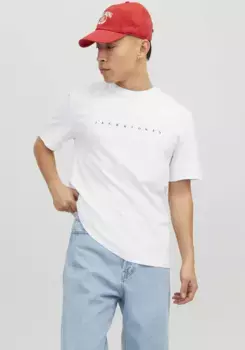Рубашка с круглым вырезом Jack & Jones "JJESTAR JJ TEE SS NOOS", белый