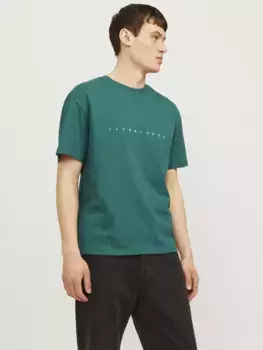 Рубашка с круглым вырезом Jack & Jones "JJESTAR JJ TEE SS NOOS", бирюзовый