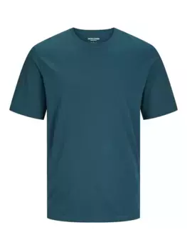 Рубашка с круглым вырезом Jack & Jones "JJJEORGANIC BASIC TEE SS O-NECK NOOS", бирюзовый