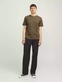 Рубашка с круглым вырезом Jack & Jones "JJJEORGANIC BASIC TEE SS O-NECK NOOS", цвет Canteen