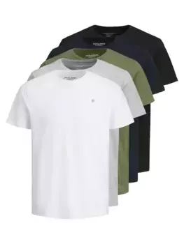 Рубашка с круглым вырезом Jack & Jones "JORJXJ TEE SS CREW NECK 5PK MP NOOS", синий
