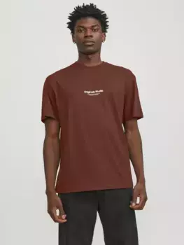Рубашка с круглым вырезом Jack & Jones "JORVESTERBRO TEE SS CREW NECK NOOS", цвет Brandy Brown