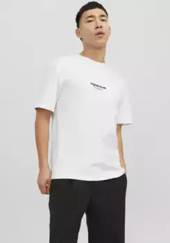 Рубашка с круглым вырезом Jack & Jones "JORVESTERBRO TEE SS CREW NECK NOOS", белый