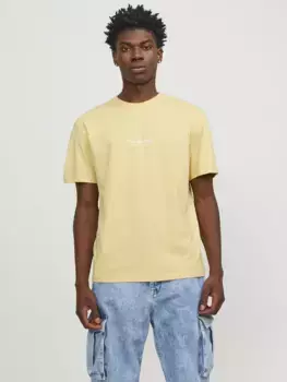 Рубашка с круглым вырезом Jack & Jones "JORVESTERBRO TEE SS CREW NECK NOOS", цвет Italian Straw