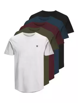 Рубашка с круглым вырезом Jack & Jones "JPRBLABRODY TEE SS CREW NECK 5PK MP", цвет морской волны