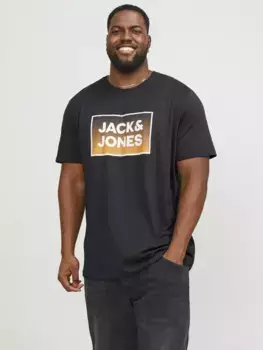 Рубашка с круглым вырезом Jack & Jones PlusSize "JJSTEEL TEE SS CREW NECK PLS", синий