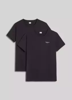Рубашка с круглым вырезом Pepe Jeans, эластичная, черный