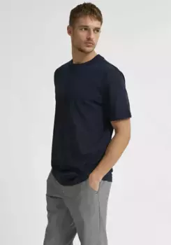 Рубашка с круглым вырезом SELECTED HOMME "SE T-Shirt", синий