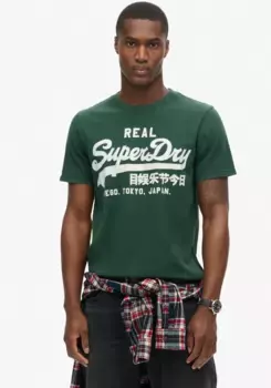 Рубашка с круглым вырезом Superdry "CLASSIC VL GRAPHIC T SHIRT", зеленый