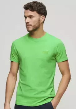 Рубашка с круглым вырезом Superdry "ESSENTIAL LOGO EMB NEON TEE", цвет Dry Fluro Lime