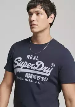Рубашка с круглым вырезом Superdry "SD-VINTAGE VL NOOS TEE", темно-синий