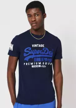 Рубашка с круглым вырезом Superdry "VL NS TEE", синий