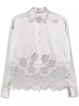 Рубашка с кружевной аппликацией Ermanno Scervino, серый