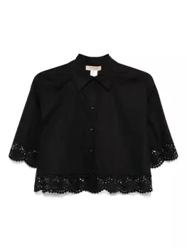 Рубашка с кружевной отделкой TWINSET, черный