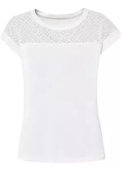 Рубашка с кружевом Bodyflirt, белый