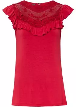 Рубашка с кружевом Bodyflirt, пурпурный