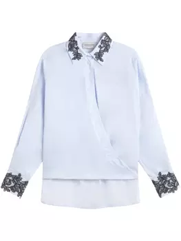 Рубашка с кружевом ERMANNO FIRENZE, синий