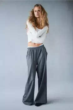 Рубашка с квадратным вырезом H&M, белый