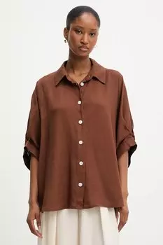 Рубашка с льном Answear.Lab, коричневый