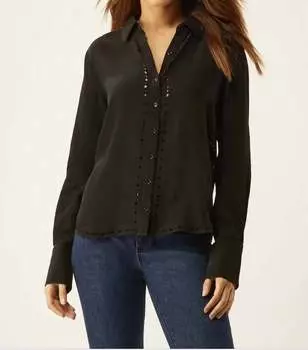 Рубашка с лазерной резкой черного цвета Ecru