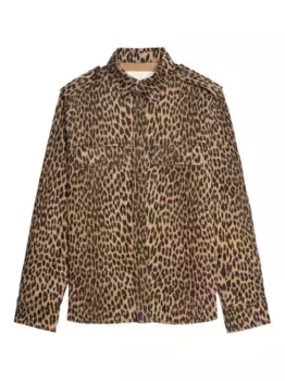 Рубашка с леопардовым принтом и застежкой на пуговицы Zadig&Voltaire, коричневый