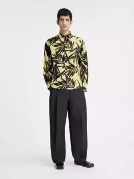 Рубашка с лиственным принтом Симон Jacquemus, черный/желтый