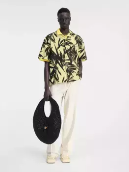 Рубашка с лиственным принтом Жан Jacquemus, черный/желтый