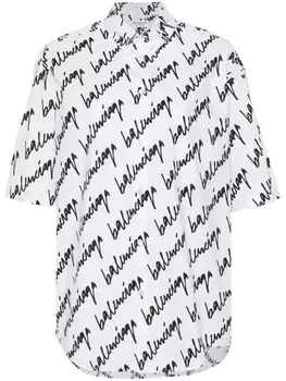 Рубашка с логотипом Balenciaga, белый
