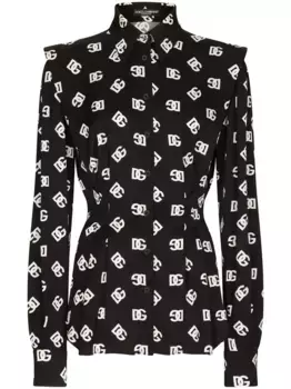 Рубашка с логотипом DG DOLCE & GABBANA, черный