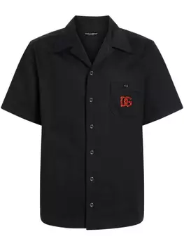 Рубашка с логотипом Dolce & Gabbana из бисера, черный