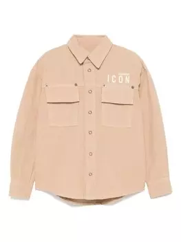 Рубашка с логотипом DSQUARED2 KIDS, нейтральный цвет