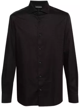 Рубашка с логотипом Emporio Armani, черный