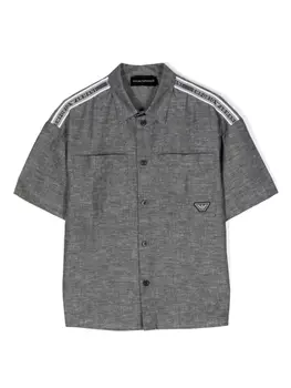 Рубашка с логотипом Emporio Armani Kids, синий