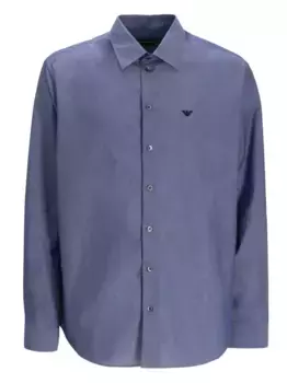 Рубашка с логотипом EMPORIO ARMANI, синий