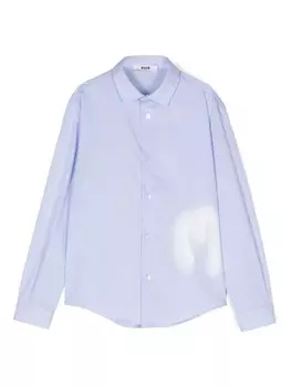 Рубашка с логотипом и печатью MSGM Kids, синий