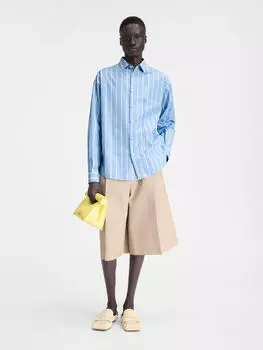 Рубашка с логотипом Jacquard Business JACQUEMUS The Simon shirt, цвет Jacquard Blue/White