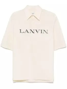 Рубашка с логотипом Lanvin, нейтральный цвет
