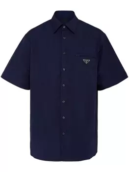 Рубашка с логотипом Prada, синий