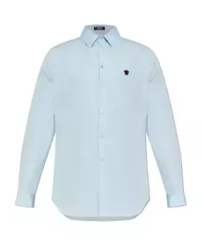 Рубашка с логотипом Versace, синий